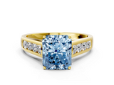 Yellow gold Fancy Blue Radiant  Brilliant Channel-Set Solitaire Ring with Four-Prong Setting_20