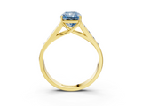 Yellow gold Fancy Blue Radiant  Brilliant Channel-Set Solitaire Ring with Four-Prong Setting_23