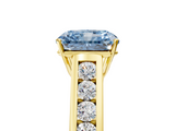 Yellow gold Fancy Blue Radiant  Brilliant Channel-Set Solitaire Ring with Four-Prong Setting_25