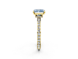 Yellow gold Fancy Blue Radiant  Brilliant Pavé Band Solitaire with Four-Prong Setting_59