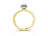 Yellow gold Fancy Blue Radiant  Brilliant Pavé Band Solitaire with Four-Prong Setting_60