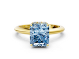 Yellow gold Fancy Blue Radiant  Brilliant Solitaire Engagement Ring with Six-Prong Setting and Classic Band_20