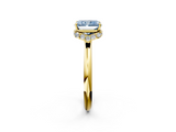 Yellow gold Fancy Blue Radiant  Brilliant Solitaire Engagement Ring with Six-Prong Setting and Classic Band_22
