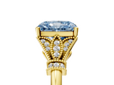 Yellow gold Fancy Blue Radiant  Brilliant Solitaire with Pave Band and Four-Prong Setting_25