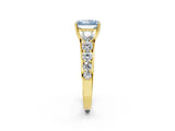 Yellow gold Fancy Blue Radiant Cut Brilliant Diamond Pavé Band with Six-Prong Setting_2