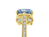 Yellow gold Fancy Blue Radiant  Cut Cathedral Pave Diamond Engagement Ring with Six-Prong Setting_37