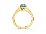 Yellow gold Fancy Blue Radiant  Cut Channel Set Solitaire Engagement Ring with Four-Prong Setting_222