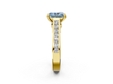 Yellow gold Fancy Blue Radiant  Cut Channel Set Solitaire Engagement Ring with Prong Setting_22