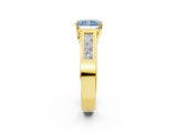 Yellow gold Fancy Blue Radiant Cut Cut Channel Set Solitaire Ring with Four-Prong Setting_2
