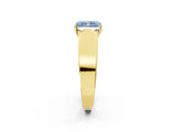 Yellow gold Fancy Blue Radiant Cut Cut Diamond Channel Set Solitaire Ring with Four-Prong Setting_2