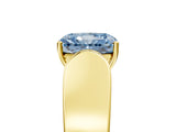 Yellow gold Fancy Blue Radiant Cut Cut Diamond Channel Set Solitaire Ring with Four-Prong Setting_5