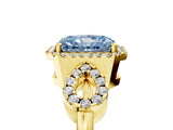 Yellow gold Fancy Blue Radiant Cut Cut Halo Diamond Infinity Band with Four-Prong Setting_5