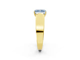 Yellow gold Fancy Blue Radiant Cut Diamond Channel Set Solitaire Ring with Four-Prong Setting_14