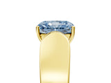 Yellow gold Fancy Blue Radiant Cut Diamond Channel Set Solitaire Ring with Four-Prong Setting_17