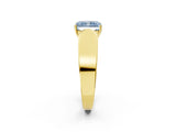 Yellow gold Fancy Blue Radiant Cut Diamond Channel Set Solitaire Ring with Four-Prong Setting_26