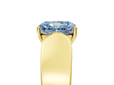 Yellow gold Fancy Blue Radiant Cut Diamond Channel Set Solitaire Ring with Four-Prong Setting_29