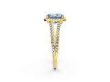 Yellow gold Fancy Blue Radiant Cut Diamond Halo Split Shank Engagement Ring_41