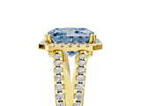 Yellow gold Fancy Blue Radiant Cut Diamond Halo Split Shank Engagement Ring_44