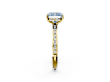 Yellow gold Fancy Blue Radiant  Cut Diamond Pavé Band Ring with Four-Prong Setting_25