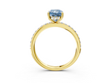 Yellow gold Fancy Blue Radiant  Cut Diamond Pavé Band Ring with Four-Prong Setting_26