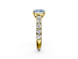 Yellow gold Fancy Blue Radiant  Cut Diamond Pavé Band Solitaire with Four-Prong Setting_5