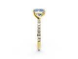 Yellow gold Fancy Blue Radiant  Cut Diamond Pavé Band Solitaire with Four-Prong Setting_5