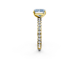 Yellow gold Fancy Blue Radiant  Cut Diamond Pavé Band with Four-Prong Setting_40