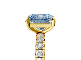 Yellow gold Fancy Blue Radiant  Cut Diamond Pavé Band with Four-Prong Setting_43