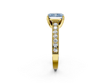 Yellow gold Fancy Blue Radiant  Cut Diamond Pave Band with Four-Prong Setting_38