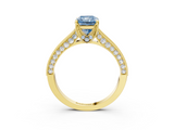 Yellow gold Fancy Blue Radiant  Cut Diamond Pave Band with Four-Prong Setting_39