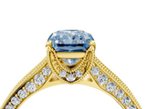 Yellow gold Fancy Blue Radiant  Cut Diamond Pave Band with Four-Prong Setting_40