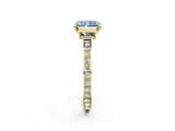 Yellow gold Fancy Blue Radiant  Cut Diamond Ring with Pavé Band and Four-Prong Setting_19