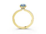Yellow gold Fancy Blue Radiant  Cut Diamond Ring with Pavé Band and Four-Prong Setting_20