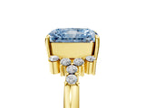 Yellow gold Fancy Blue Radiant Cut Diamond Ring with Side Stones and Four-Prong Setting_100
