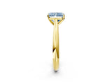 Yellow gold Fancy Blue Radiant Cut Diamond Solitaire Engagement Ring with Cathedral Setting and Four-Prong Mount_112