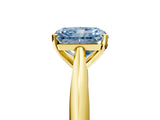 Yellow gold Fancy Blue Radiant Cut Diamond Solitaire Engagement Ring with Cathedral Setting and Four-Prong Mount_115