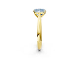Yellow gold Fancy Blue Radiant Cut Diamond Solitaire Engagement Ring with Cathedral Setting and Four-Prong Mount_26
