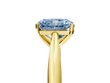 Yellow gold Fancy Blue Radiant Cut Diamond Solitaire Engagement Ring with Cathedral Setting and Four-Prong Mount_35