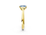 Yellow gold Fancy Blue Radiant Cut Diamond Solitaire Engagement Ring with Cathedral Setting and Four-Prong Mount_80