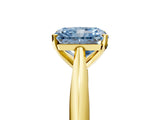 Yellow gold Fancy Blue Radiant Cut Diamond Solitaire Engagement Ring with Cathedral Setting and Four-Prong Mount_83