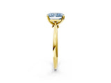 Yellow gold Fancy Blue Radiant Cut Diamond Solitaire Engagement Ring with Classic Band and Four-Prong Setting_103