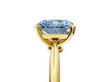 Yellow gold Fancy Blue Radiant Cut Diamond Solitaire Engagement Ring with Classic Band and Four-Prong Setting_106