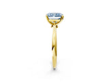 Yellow gold Fancy Blue Radiant Cut Diamond Solitaire Engagement Ring with Classic Band and Four-Prong Setting_14