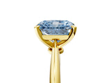 Yellow gold Fancy Blue Radiant Cut Diamond Solitaire Engagement Ring with Classic Band and Four-Prong Setting_17