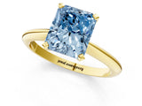 Yellow gold Fancy Blue Radiant Cut Diamond Solitaire Engagement Ring with Classic Band and Four-Prong Setting_37