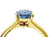 Yellow gold Fancy Blue Radiant Cut Diamond Solitaire Engagement Ring with Classic Band and Four-Prong Setting_40
