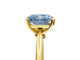 Yellow gold Fancy Blue Radiant Cut Diamond Solitaire Engagement Ring with Classic Band and Four-Prong Setting_41