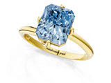 Yellow gold Fancy Blue Radiant Cut Diamond Solitaire Engagement Ring with Four-Prong Setting and Classic Band_21