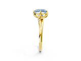 Yellow gold Fancy Blue Radiant Cut Diamond Solitaire Engagement Ring with Four-Prong Setting and Classic Band_22