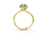 Yellow gold Fancy Blue Radiant Cut Diamond Solitaire Engagement Ring with Four-Prong Setting and Classic Band_23